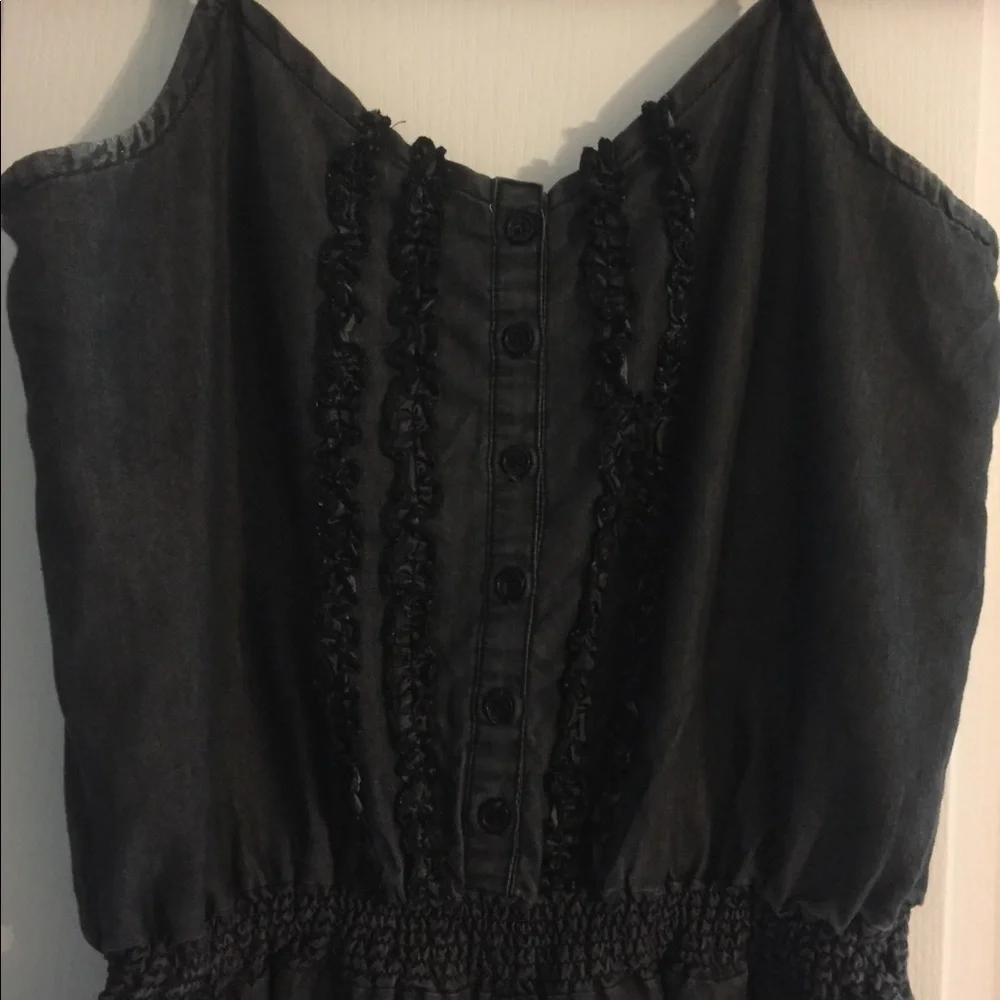 Cato Dark Denim Adjustable Spaghetti Strap Romper  Medium - Picture 3 of 16